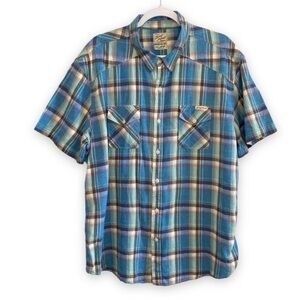 Lucky Brand Blue Plaid Western Shirt -  XXL Sri Lanka